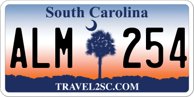 SC license plate ALM254