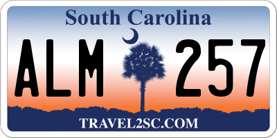 SC license plate ALM257