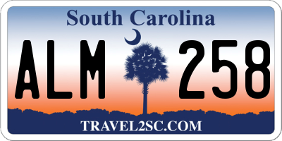 SC license plate ALM258