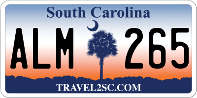 SC license plate ALM265