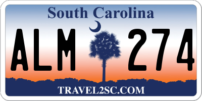 SC license plate ALM274