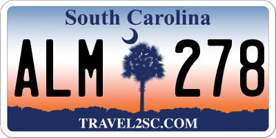 SC license plate ALM278