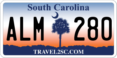 SC license plate ALM280