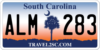 SC license plate ALM283