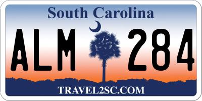 SC license plate ALM284