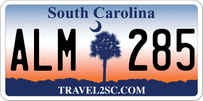 SC license plate ALM285