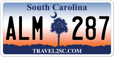 SC license plate ALM287