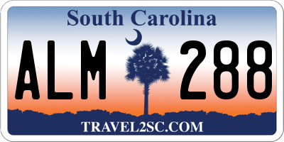 SC license plate ALM288