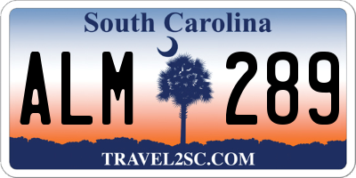 SC license plate ALM289
