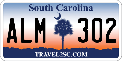 SC license plate ALM302