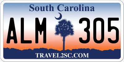 SC license plate ALM305