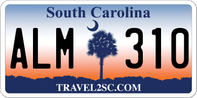 SC license plate ALM310