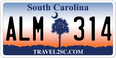 SC license plate ALM314