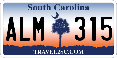 SC license plate ALM315
