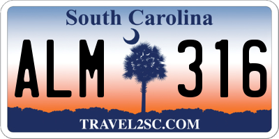 SC license plate ALM316