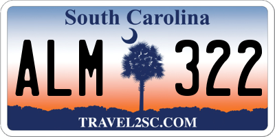 SC license plate ALM322