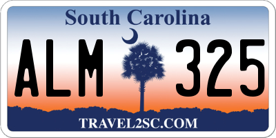 SC license plate ALM325
