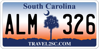 SC license plate ALM326