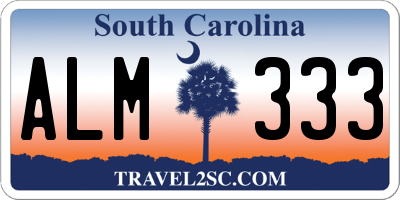 SC license plate ALM333