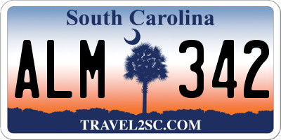 SC license plate ALM342