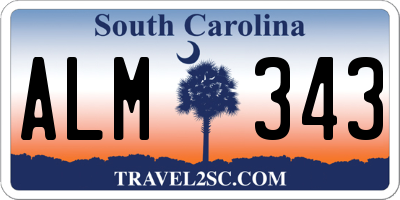 SC license plate ALM343