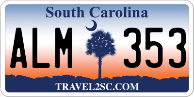 SC license plate ALM353