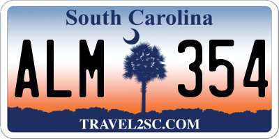 SC license plate ALM354
