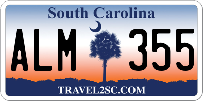 SC license plate ALM355