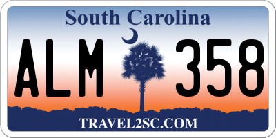 SC license plate ALM358