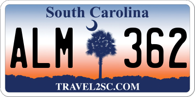SC license plate ALM362
