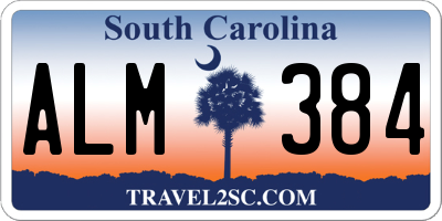 SC license plate ALM384
