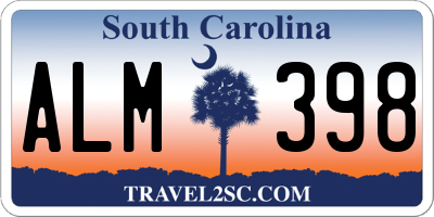 SC license plate ALM398