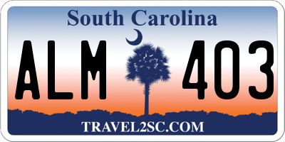 SC license plate ALM403