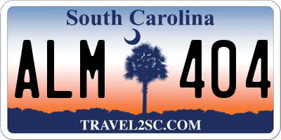SC license plate ALM404