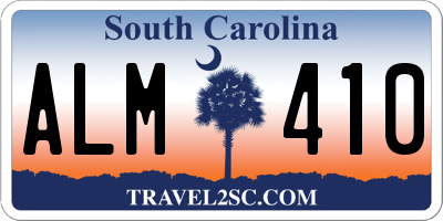 SC license plate ALM410