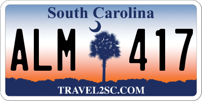 SC license plate ALM417