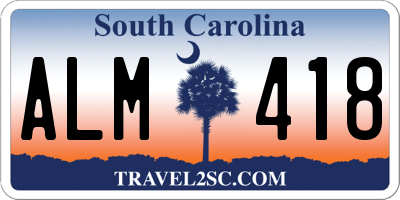 SC license plate ALM418