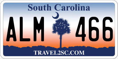 SC license plate ALM466