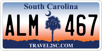 SC license plate ALM467