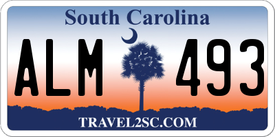 SC license plate ALM493