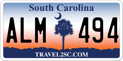 SC license plate ALM494