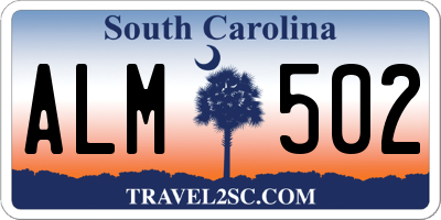 SC license plate ALM502
