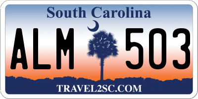 SC license plate ALM503