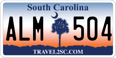 SC license plate ALM504