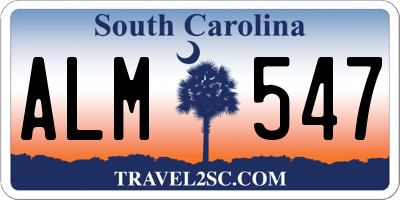 SC license plate ALM547