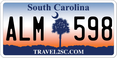 SC license plate ALM598