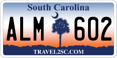 SC license plate ALM602