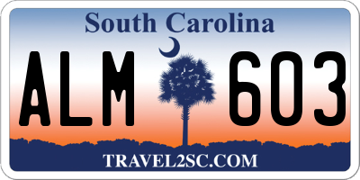 SC license plate ALM603