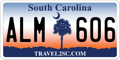 SC license plate ALM606