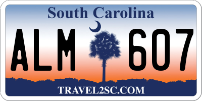 SC license plate ALM607
